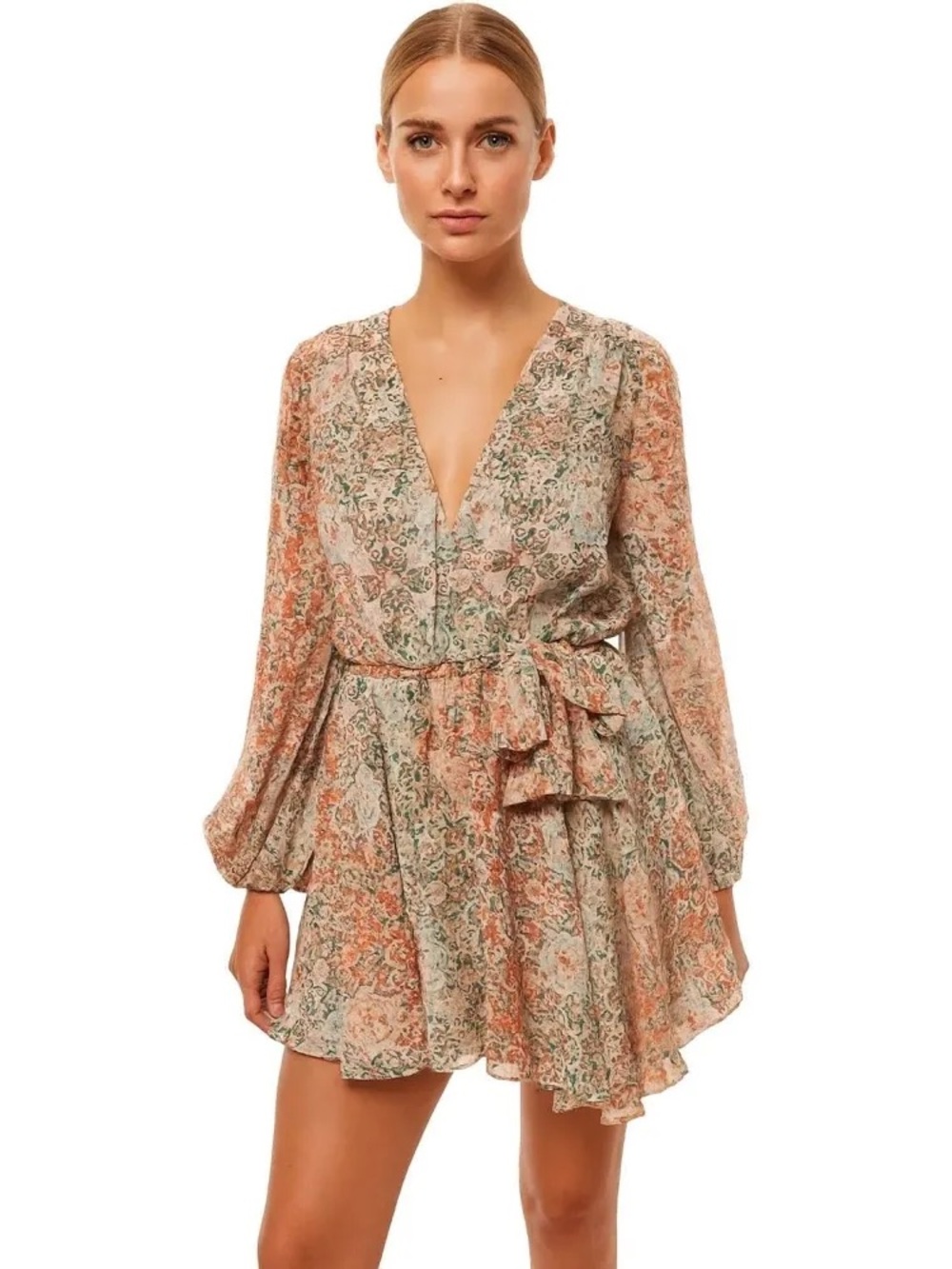 $350 Misa Los Angeles - Barocco Floral Print Dress